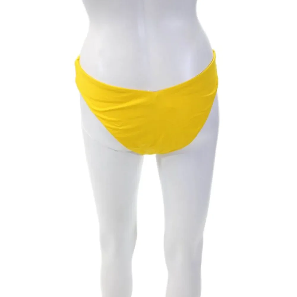 Weworewhat Womens Swimwear Stretch Delilah Bikini Bottom Yellow Size L